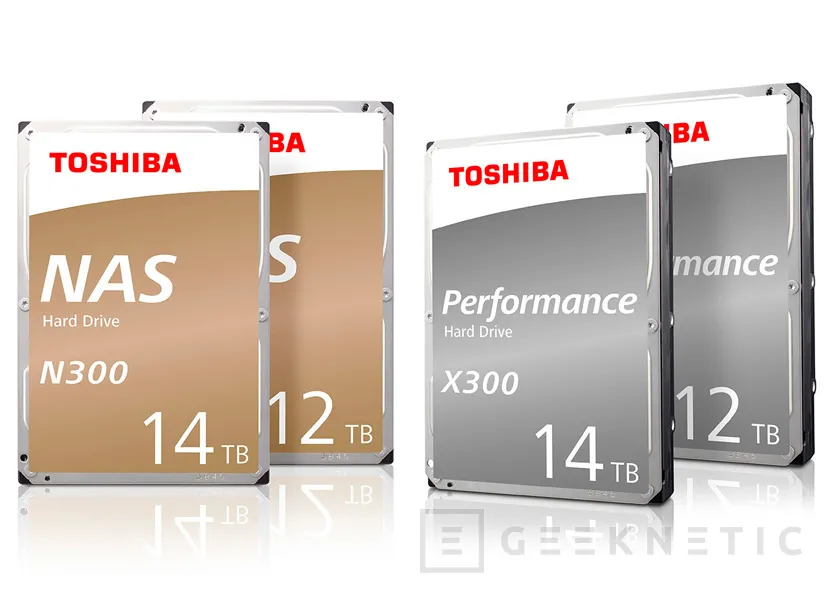 Geeknetic Nuevos HDD  N300 y X300 de Toshiba con hasta 14 TB de capacidad 1