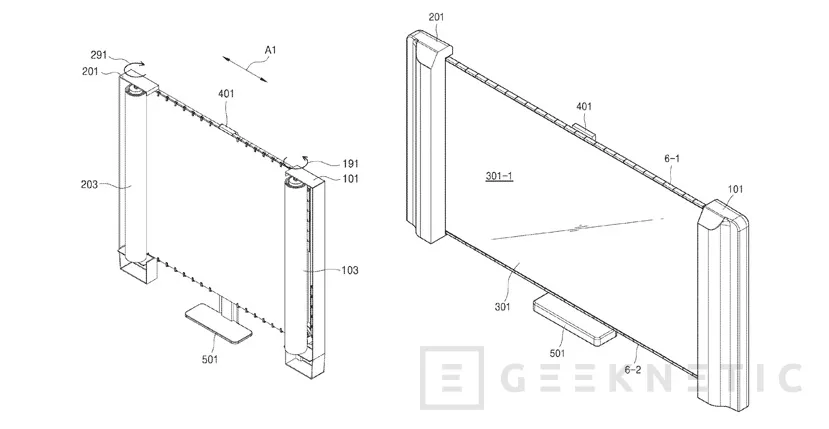 Geeknetic Samsung se suma al carro de los televisores enrollables según una nueva patente 1