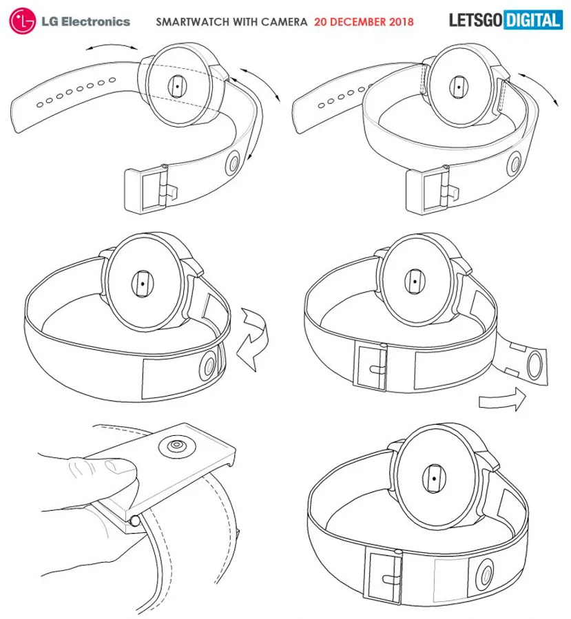 Geeknetic LG patenta un smartwatch con cámara modular en la correa 2