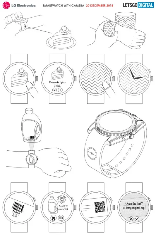 Geeknetic LG patenta un smartwatch con cámara modular en la correa 3