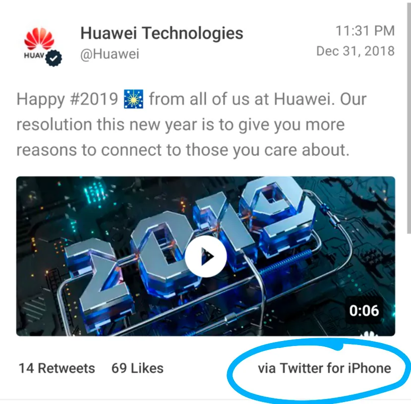Geeknetic Huawei multa a dos empleados por tuitear desde  la cuenta de la compañía con un iPhone 1