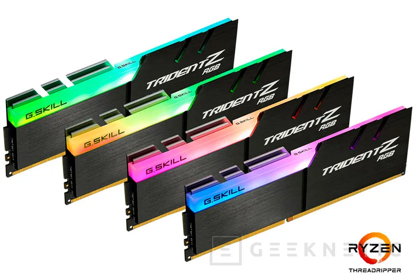 Geeknetic Este kit de 32 GB de memoria DDR4 G.SKILL Trident Z RGB a 3.466 MHz está optimizado para  AMD Threadripper 1
