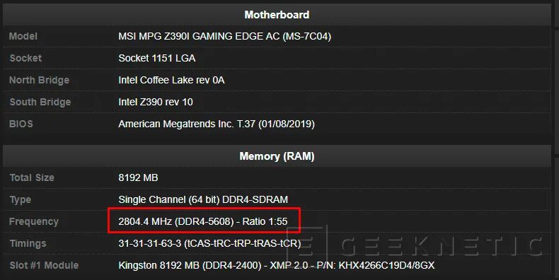 Geeknetic Superado el record mundial de Overclock de memorias DDR4 al alcanzar los 5.608 MHz 1