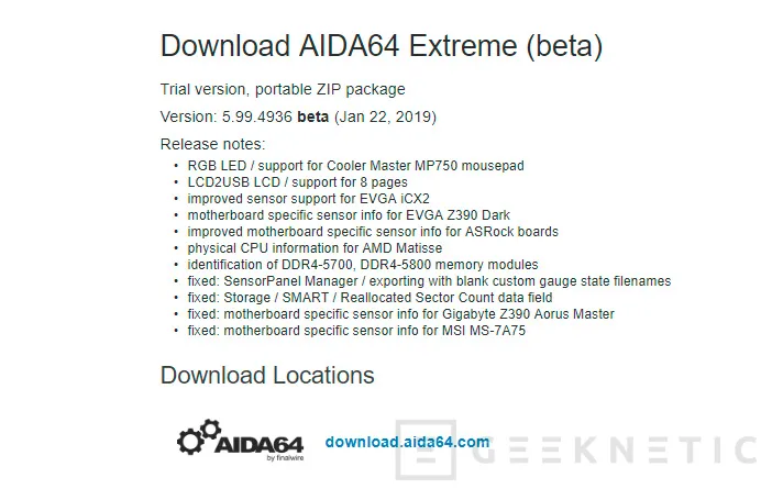 Geeknetic Los procesadores AMD Matisse aparecen en la beta de AIDA64 Extreme 1