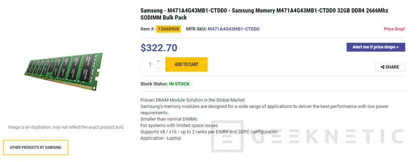 Geeknetic Los primeros módulos de 32GB de memoria RAM DDR4 comienzan a llegar a las tiendas online 1