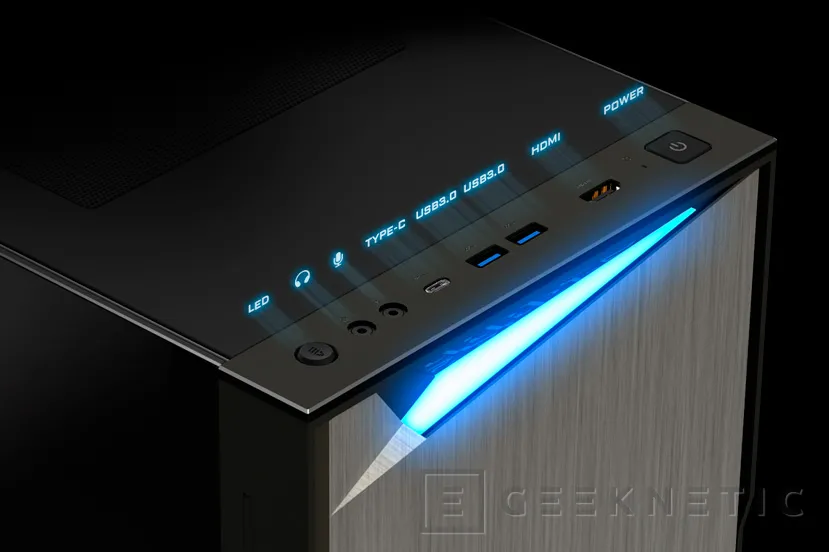 Geeknetic La caja Aorus C300 Glass incorpora un panel frontal con conectividad HDMI e iluminación RGB 1