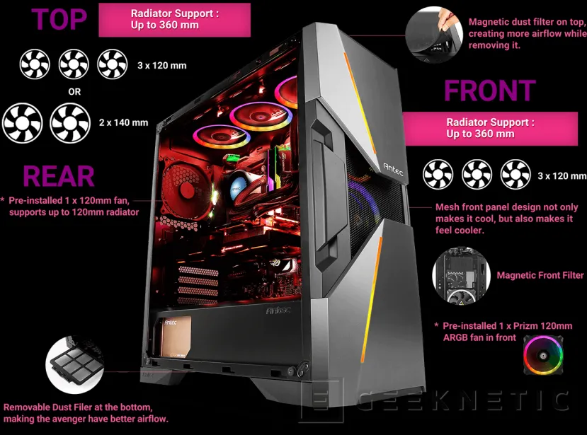 Geeknetic Antec lanza la Dark Avenger 601, una caja gaming semi-torre con RGB direccionable a precio asequible 1
