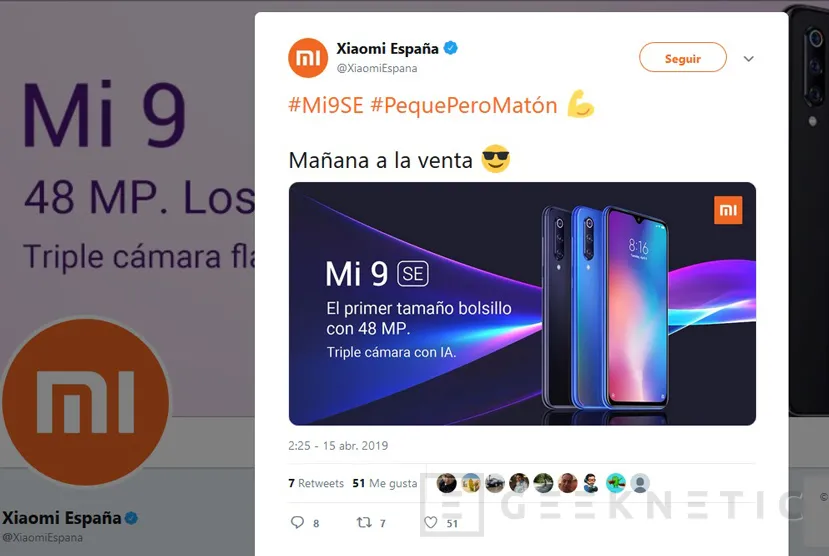 Geeknetic Se anuncia por sorpresa el Xiaomi Mi 9 SE, el cual se lanza mañana al mercado español 1