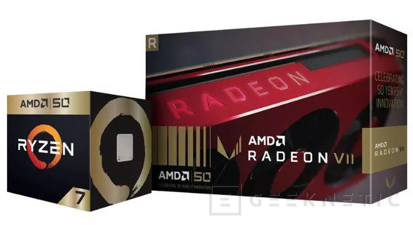 Geeknetic AMD conmemora su 50 aniversario con las versiones &quot;Gold Edition&quot; del procesador AMD Ryzen 7 2700X y la tarjeta gráfica AMD Radeon VII 3