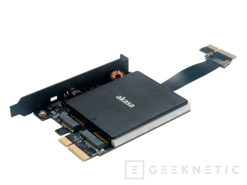 Geeknetic El adaptador Akasa Dual M.2 PCIe SSD puede albergar dos SSD PCIe e integra iluminación RGB 1