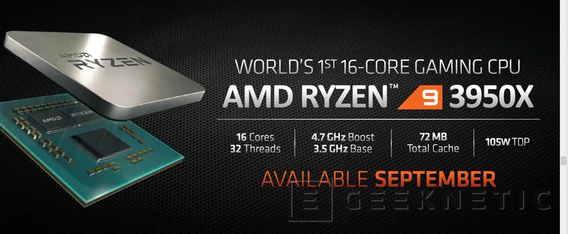 Geeknetic El AMD Ryzen 9 3950X de 16 núcleos llegará en septiembre a un precio de 749 dólares 1