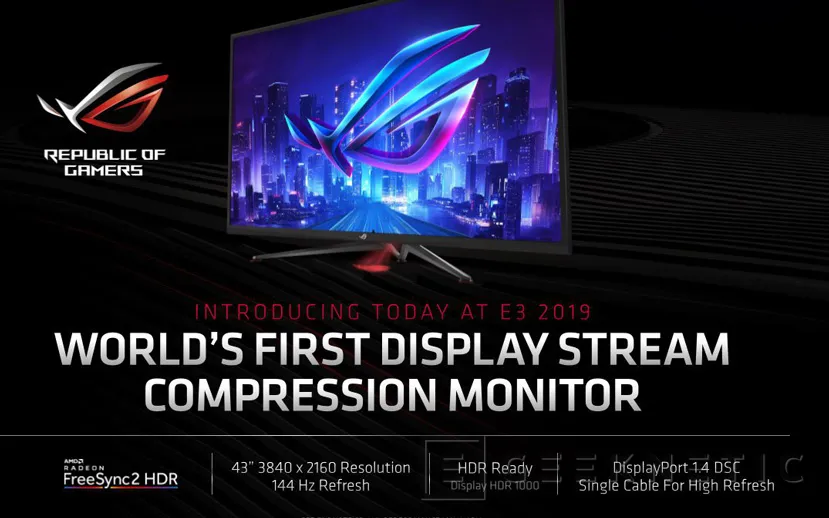 Geeknetic ASUS planea lanzar un monitor con tecnología DSC para permitir mostrar imágenes a resolución 4k 144Hz con un solo cable 1