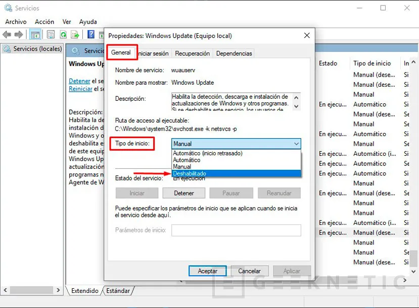 Geeknetic Cómo desactivar las actualizaciones automáticas en Windows 10 5
