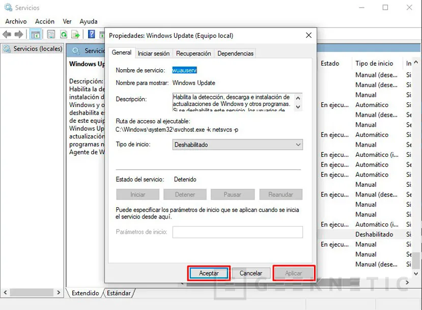 Geeknetic Cómo desactivar las actualizaciones automáticas en Windows 10 6