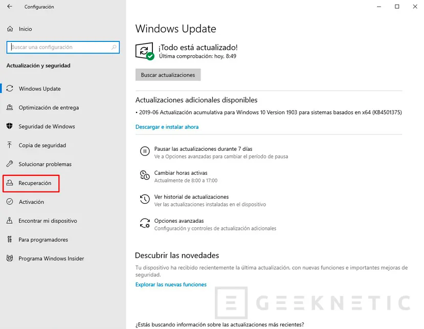 Geeknetic Cómo formatear Windows 10 4