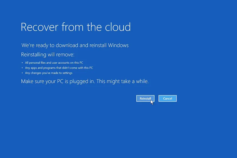 Geeknetic Microsoft prepara un sistema de recuperación del sistema basado en la nube 1