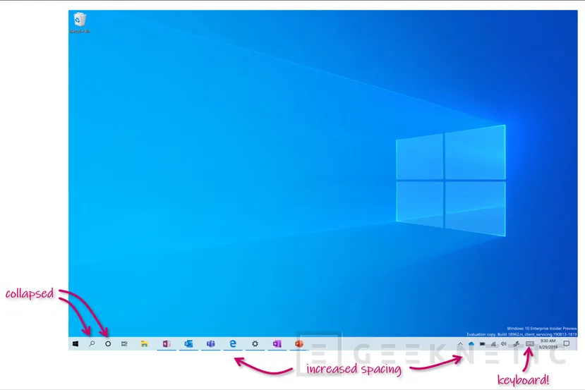 Geeknetic Microsoft está probando un rediseño de la interfaz de tableta de Windows 10 1