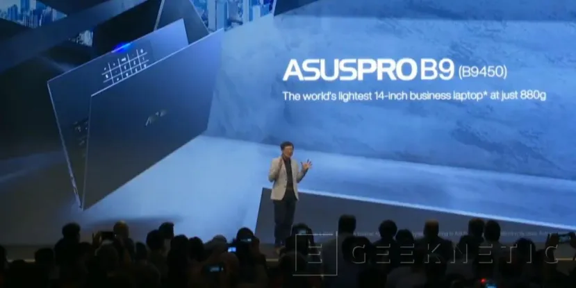 Geeknetic ASUS presume del portátil profesional de 14&quot;  más ligero del mundo, el ASUSPRO B9450 de 880 gramos con Intel Core de 10º gen 1