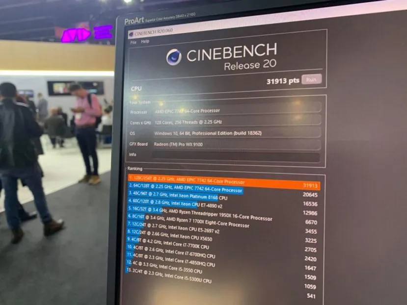 Geeknetic El EPYC Rome 7742 de AMD es capaz de codificar contenido 8k a tiempo real y además destroza los records del mundo de Cinebench R20 y V-Ray 1