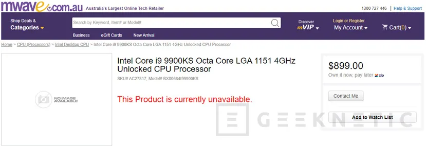 Geeknetic El Intel Core i9 9900KS aparece en una tienda online a un precio de unos 550 euros 1
