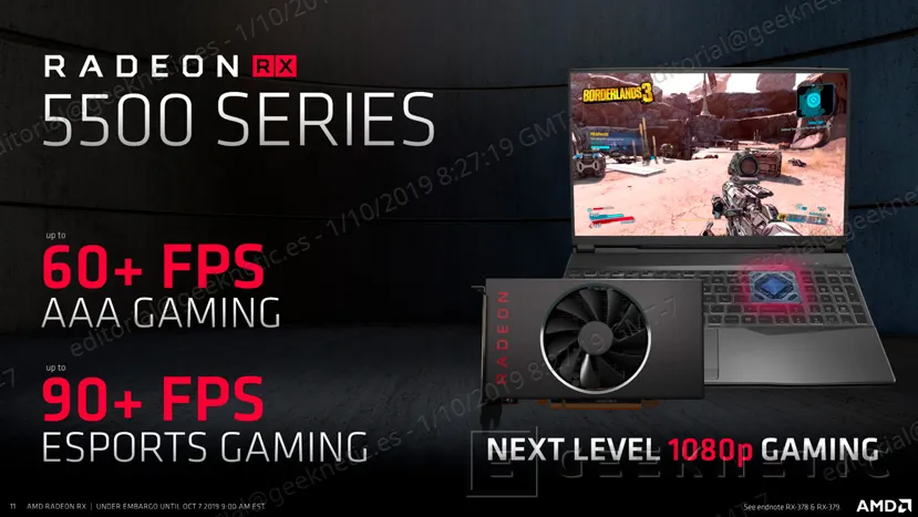 Geeknetic AMD lanza las Radeon RX 5500 con arquitectura RDNA orientadas a Gaming 1080p en sobremesas y portátiles 7