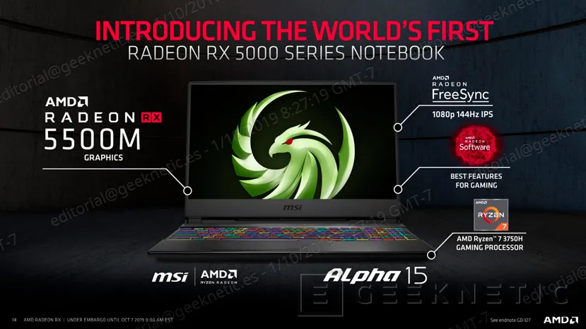 Geeknetic AMD lanza las Radeon RX 5500 con arquitectura RDNA orientadas a Gaming 1080p en sobremesas y portátiles 8