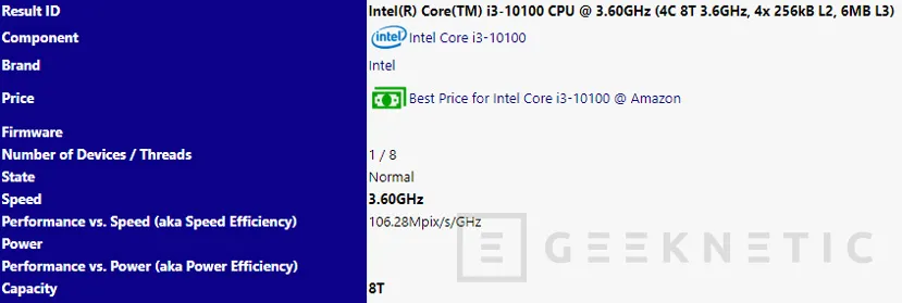 Geeknetic El Intel Core i3-10100 llegará con una configuración de cuatro núcleos y ocho hilos 1