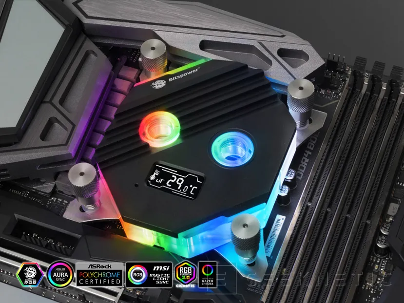 Geeknetic Bitspower lanza su nuevo bloque CPU Block Summit M con panel OLED para monitorizar la temperatura compatible con Intel y AMD 2