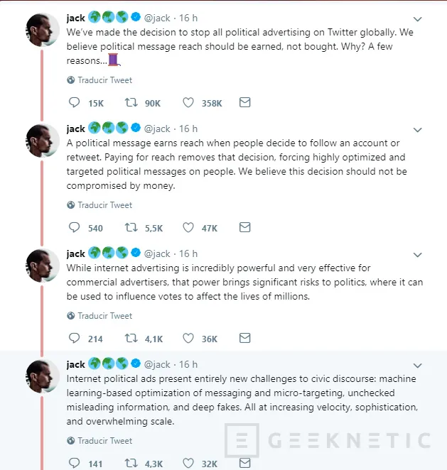 Geeknetic Twitter prohibirá los anuncios relacionados con la política a partir del mes que viene 1