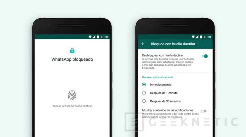Geeknetic WhatsApp permite bloquear la aplicación con huella dactilar en su última actualización 1