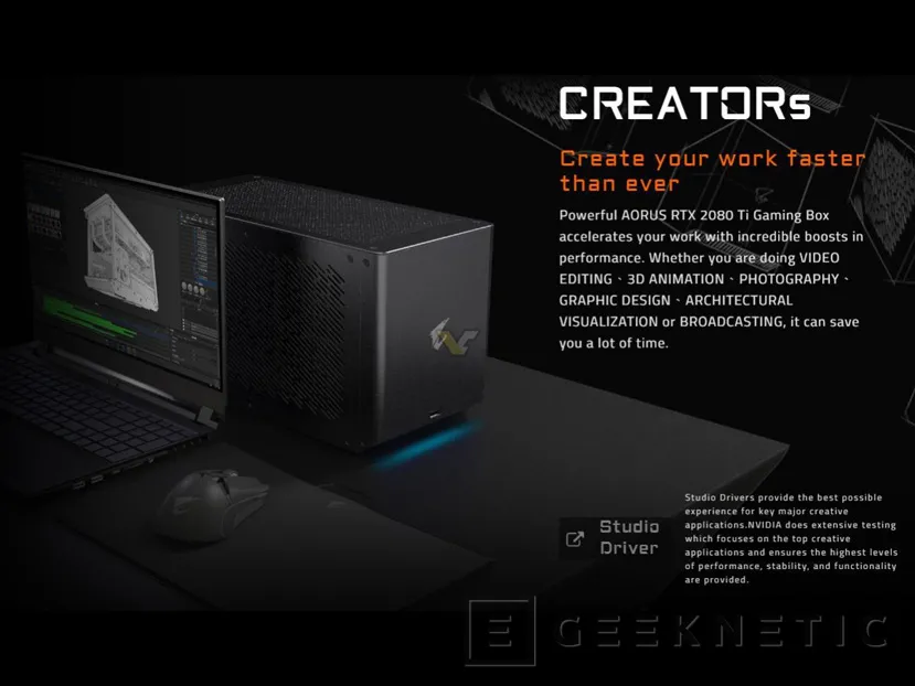 Geeknetic La Aorus Gaming Box de Gigabyte incluye una RTX 2080 Ti con refrigeración líquida en una caja externa 4