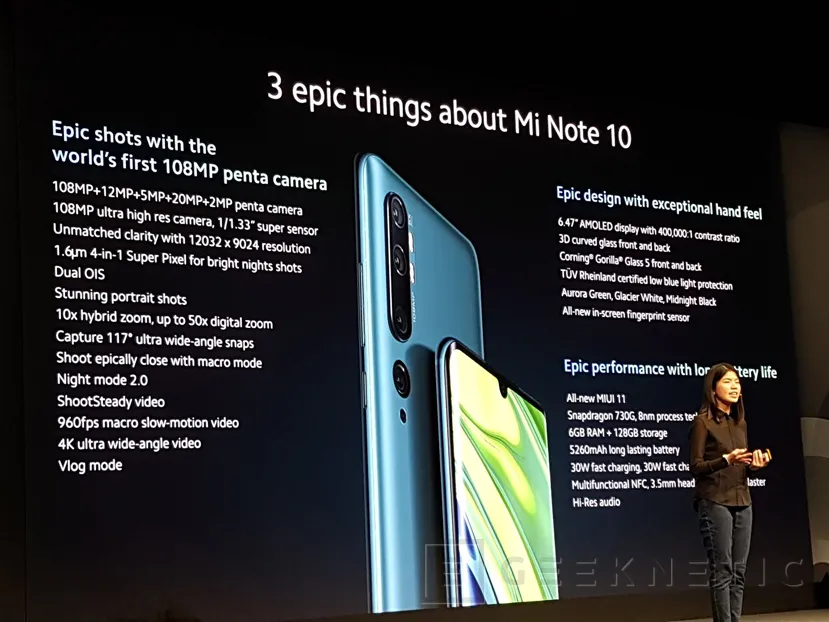 Geeknetic El Xiaomi Mi Note 10 llegará a España el 15 de noviembre por 549 euros con 5 cámaras traseras, 108 MP y 5260 mAh 3