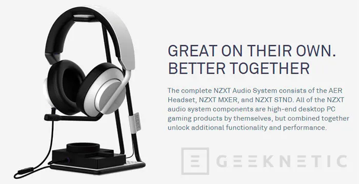Geeknetic NZXT entra en el mundo del audio con los cascos NZXT AER, mezcladora de audio y stand para ambos 1