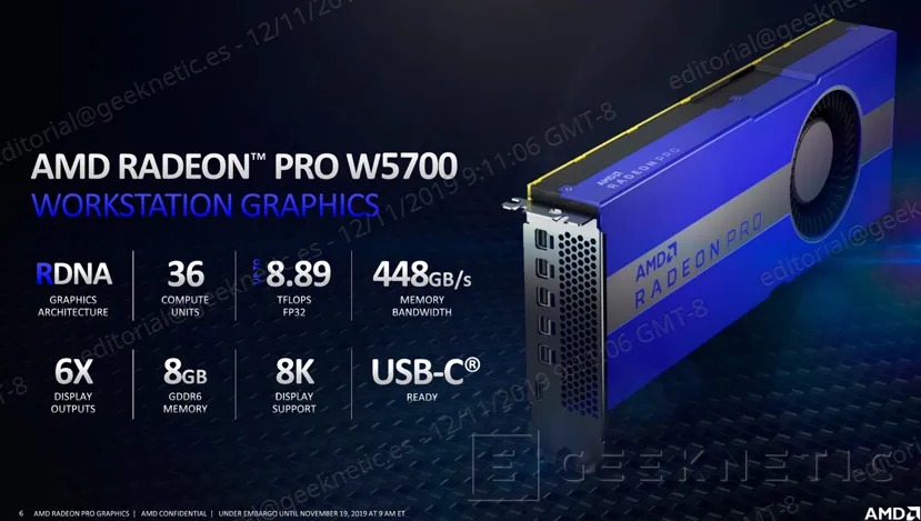 Geeknetic AMD Radeon PRO W5700, la arquitectura RDNA llega a la gama profesional con un 41% más de rendimiento por Vatio  2