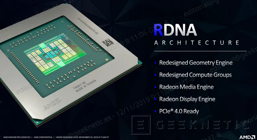 Geeknetic AMD anuncia la tarjeta gráfica profesional Radeon Pro W5700X con 16GB de memoria GDDR6 y capaz de 9.5 TFLOPS 2