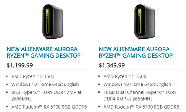 Geeknetic Alienware confirma que sus equipos integrarán procesadores AMD Ryzen 5 3500 1