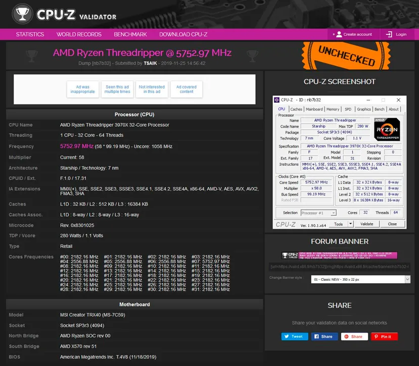 Geeknetic Consiguen subir la velocidad de los 32 núcleos del AMD Ryzen Threadripper a 5,75 GHz 1