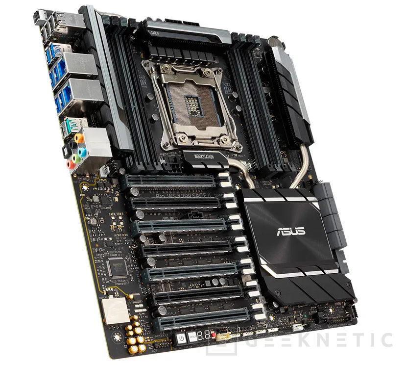 Geeknetic Asus lanza la placa base Pro WS X299 SAGE II para Cascade Lake-X con 8 fases de alimentación VRM y 7 PCIe x16 1