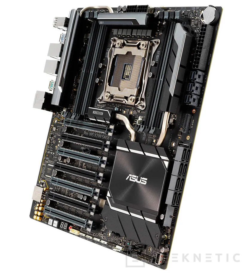 Geeknetic Asus lanza la placa base Pro WS X299 SAGE II para Cascade Lake-X con 8 fases de alimentación VRM y 7 PCIe x16 4
