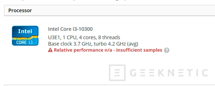 Geeknetic Se filtra el Intel Core i3-10300 con 4 núcleos y 8 hilos a 4,2 GHz de Boost 1