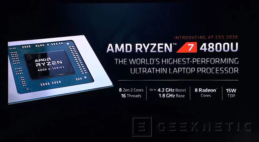 Geeknetic El AMD Ryzen 7 4800U con 8 núcleos Zen 2 es el el procesador más potente para portátiles ultrafinos 1