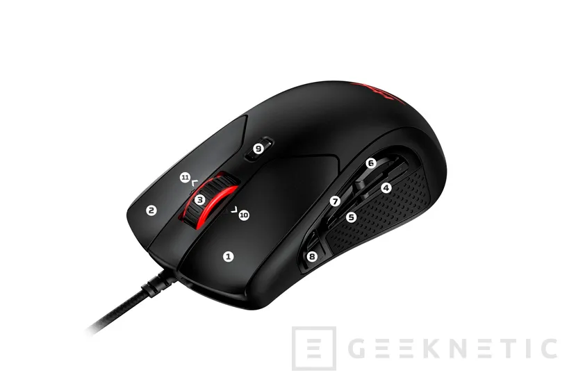 Geeknetic El ratón gaming HyperX Pulsefire Raid ofrece 11 botones programables y el sensor Pixart 3389 de 16.000 DPI 1