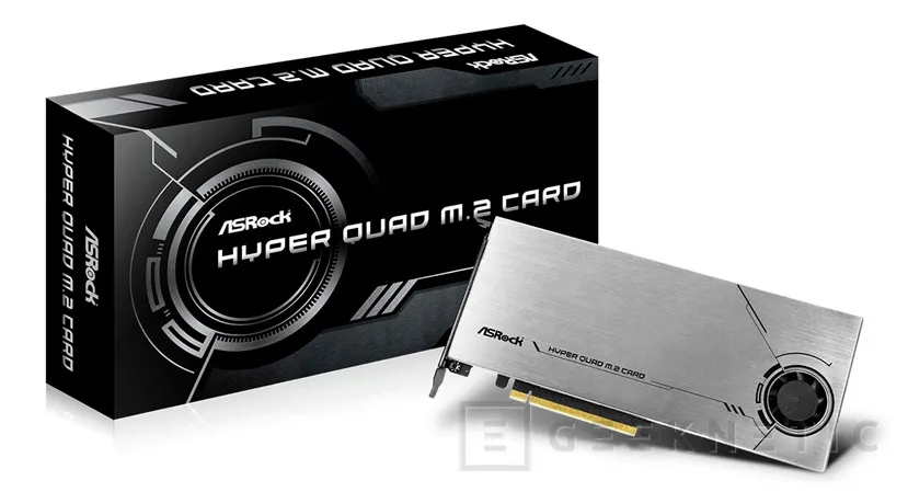 Geeknetic ASROCk  lanza la tarjeta Hyper Quad M.2 con PCI Express 4.0 x16 y soporte para cuatro SSD M.2 NVMe 1