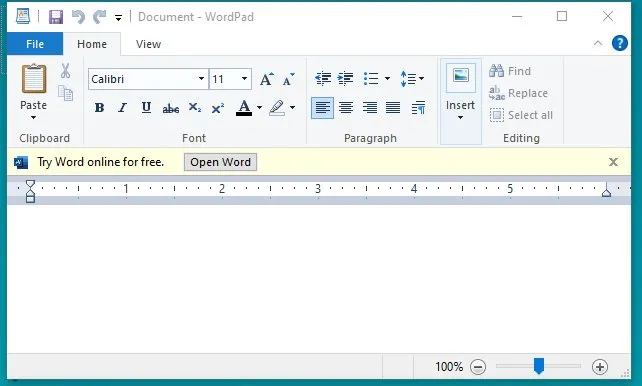 Geeknetic Microsoft comienza a introducir anuncios en Wordpad, una aplicación de Windows 10 1
