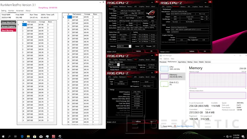 Geeknetic G.Skill anuncia un nuevo kit de memoria de 256GB validado para los AMD Threadripper 3990X 1