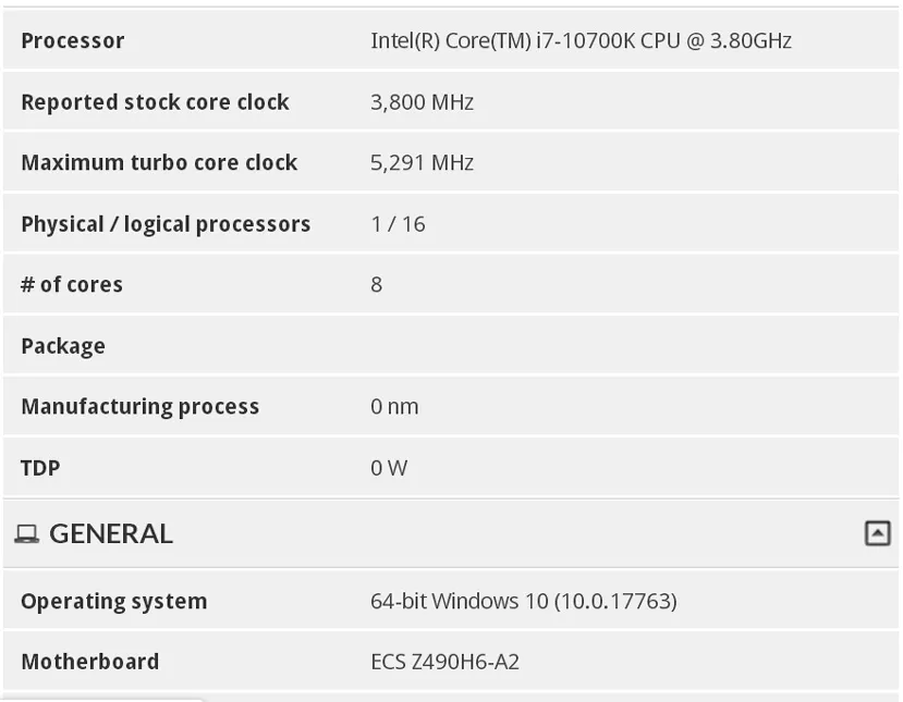 Geeknetic El Intel Core i7-10700K contaría con una frecuencia turbo máxima de 5.3GHz 1