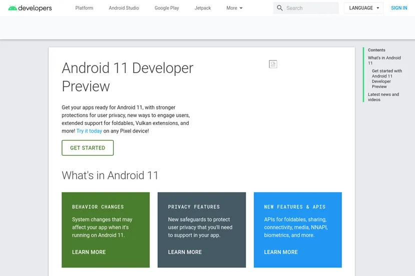 Geeknetic Android 11 apareció momentaneamente en la página de desarrolladores de Google 1