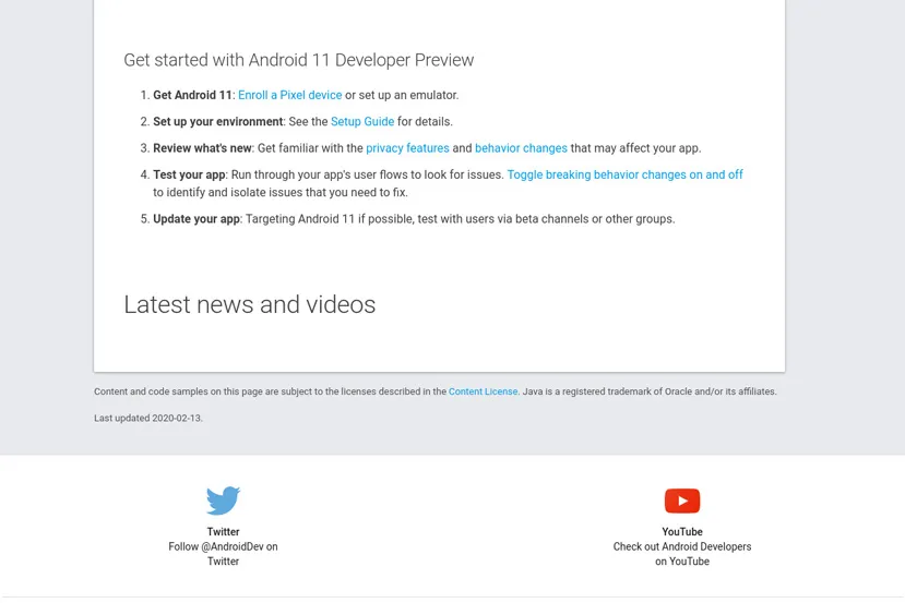 Geeknetic Android 11 apareció momentaneamente en la página de desarrolladores de Google 2