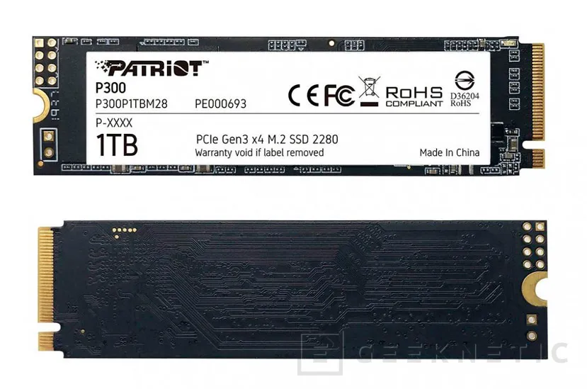 Geeknetic Los SSD M.2 PATRIOT P300 hacen uso del bus PCIe 3.0 x4 y NVMe y ya se pueden comprar desde $64.99 1