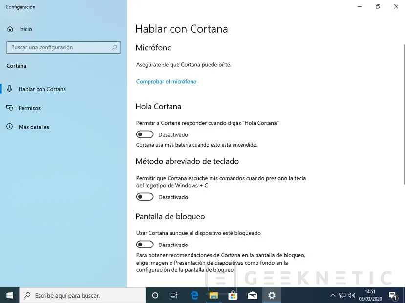 Geeknetic Cómo desactivar Cortana en Windows 10 2